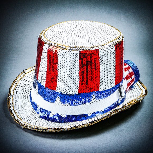 Uncle Sam USA July 4th Costume Top Hat Goggles - Picture 4 of 7